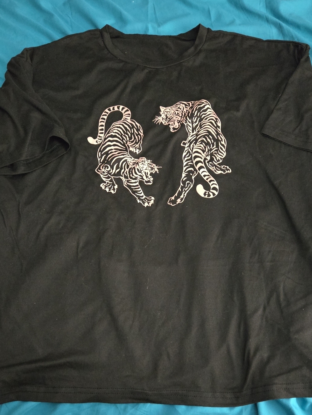 Black/pink Tiger Graphic Tee Womens XL